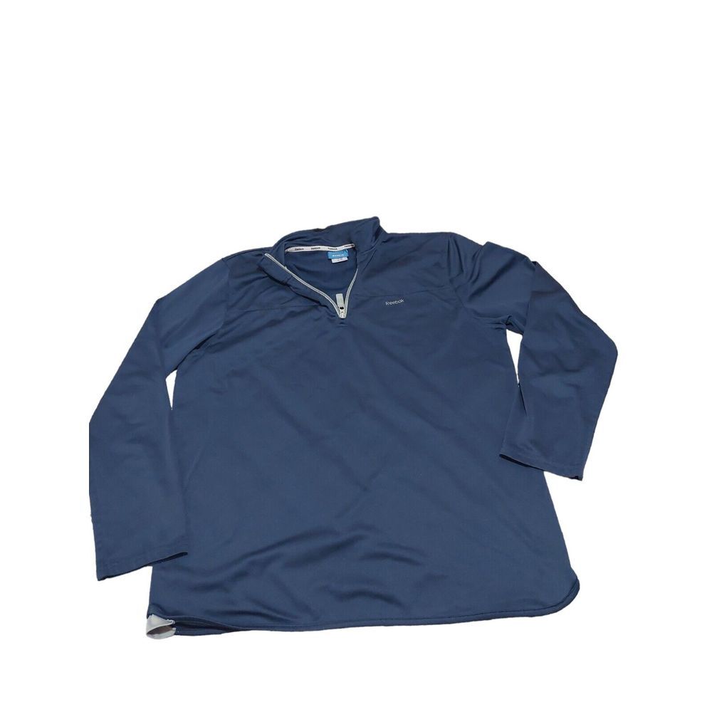 Reebok 1/4 Zip Mens XL Long‎ Sleeves Blue